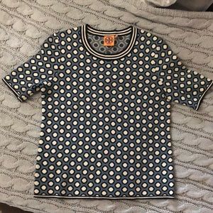 Tory Burch Blue Polka Dot Dress Top
